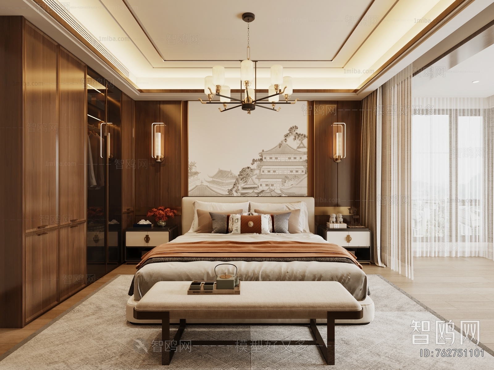 New Chinese Style Bedroom