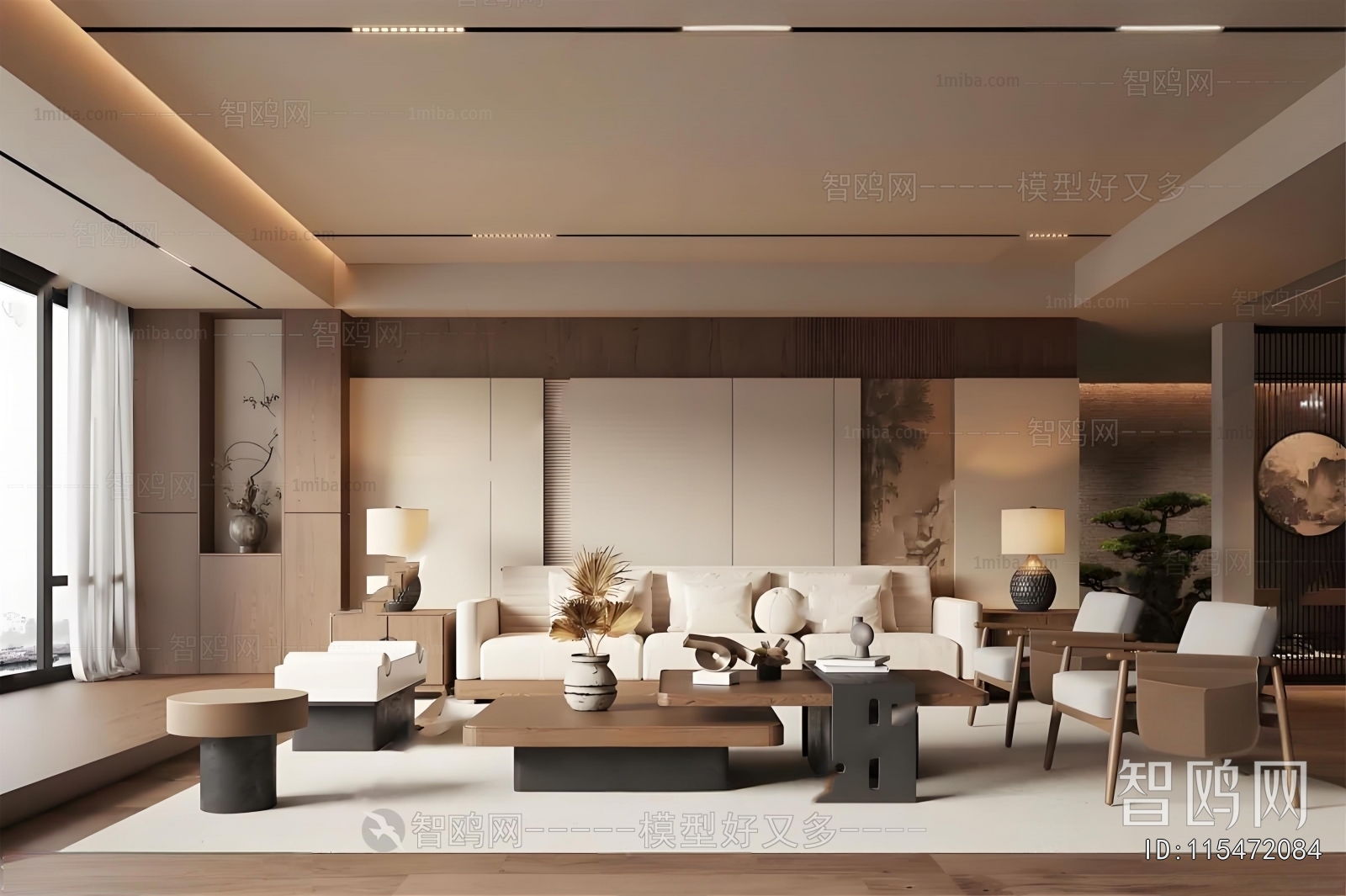 New Chinese Style A Living Room