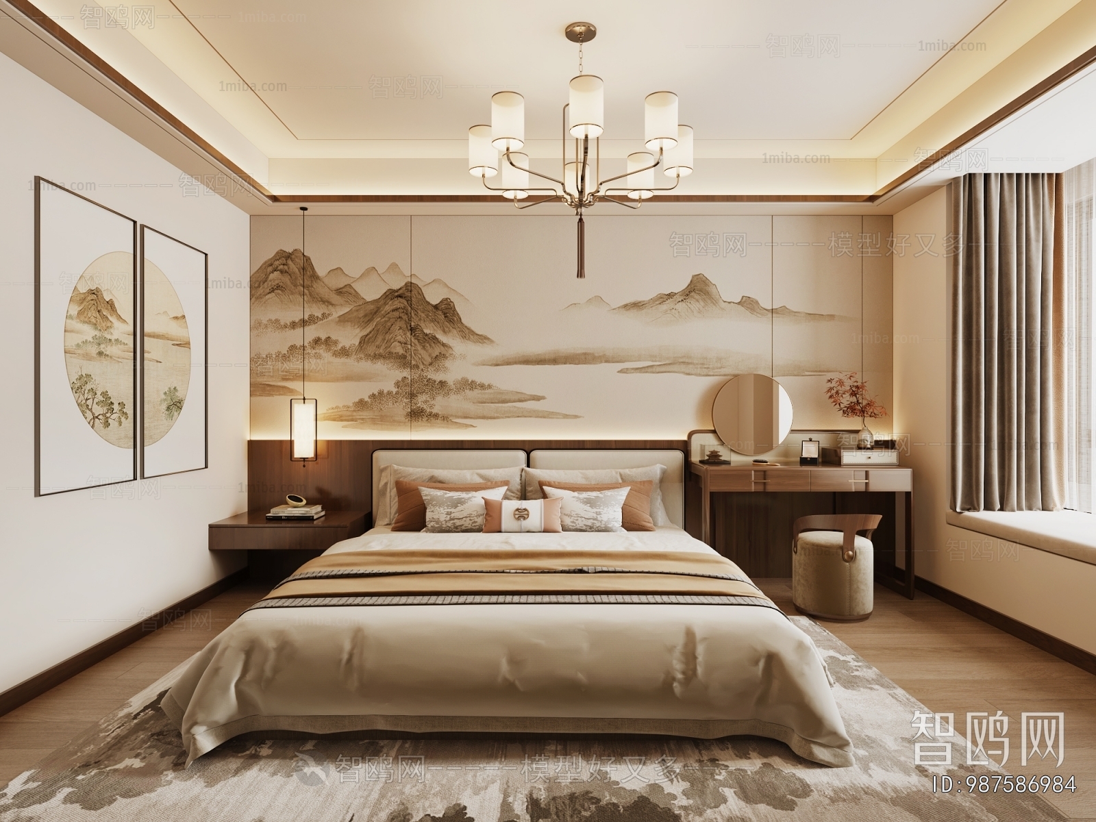 New Chinese Style Bedroom