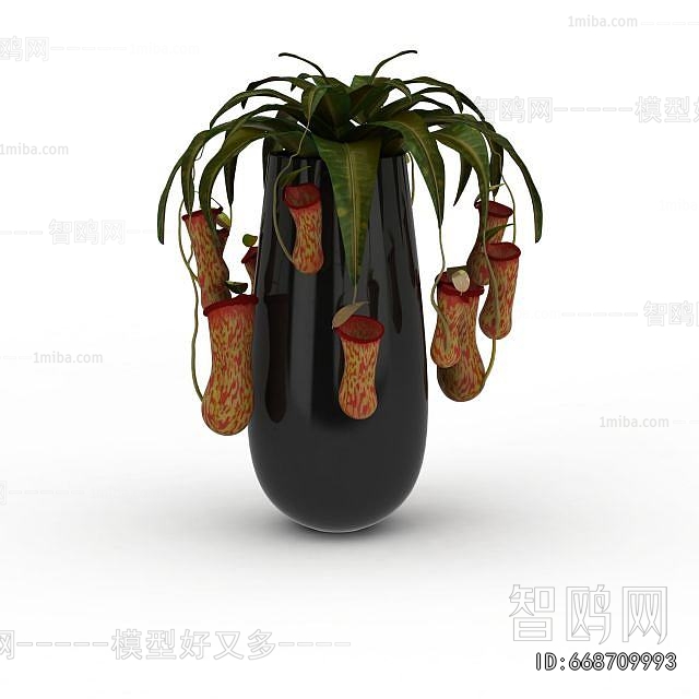 Modern Potted Green Plant
