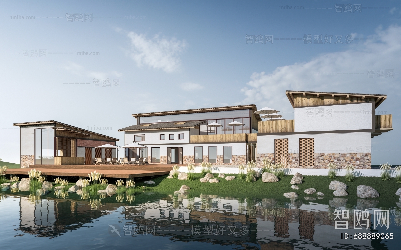 New Chinese Style Appearance Of Commercial Building