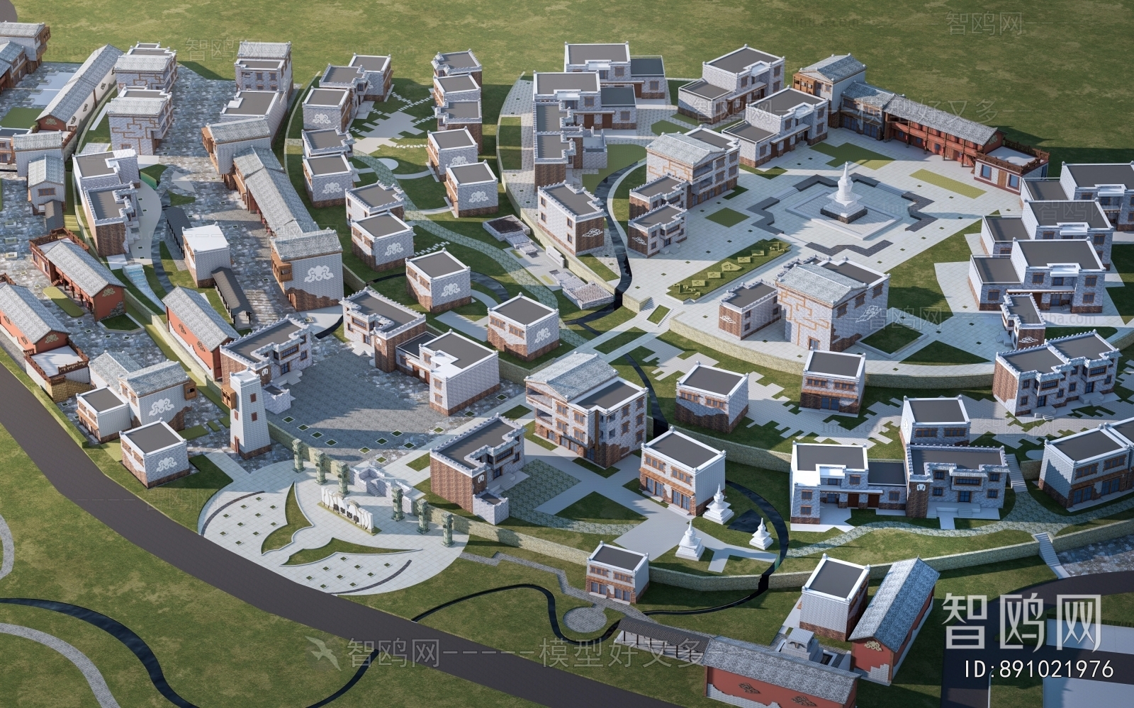 Modern Architectural Bird's-eye View Planning