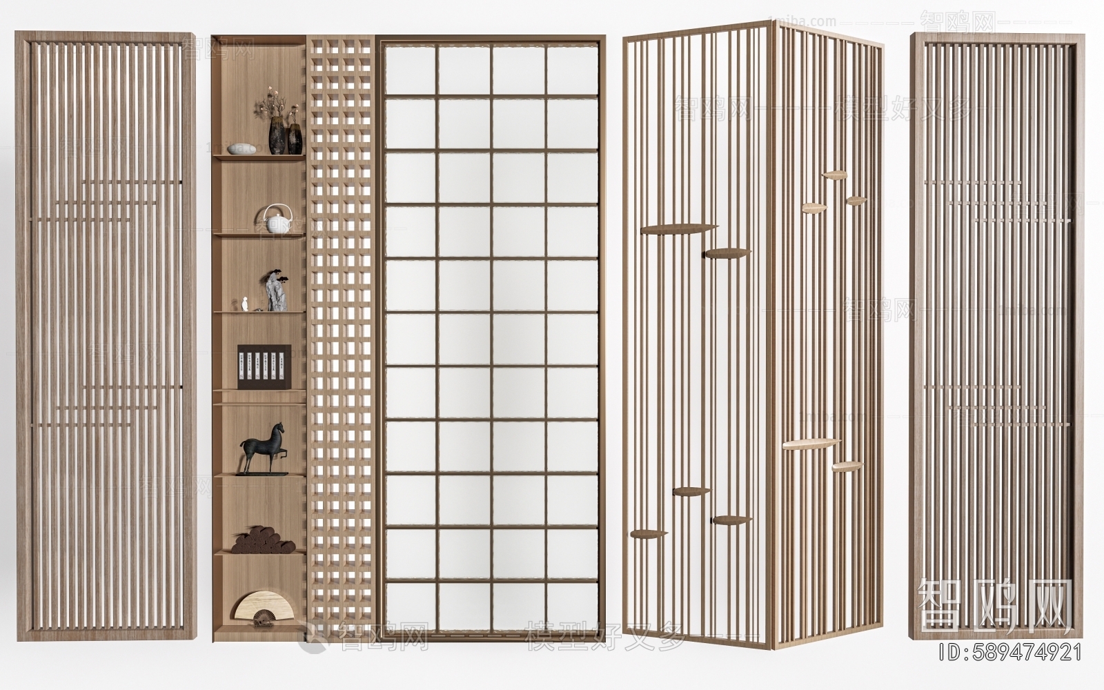 New Chinese Style Wooden Screen Partition