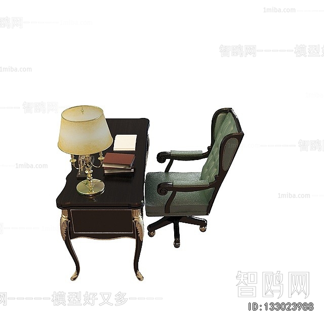 European Style Computer Desk And Chair