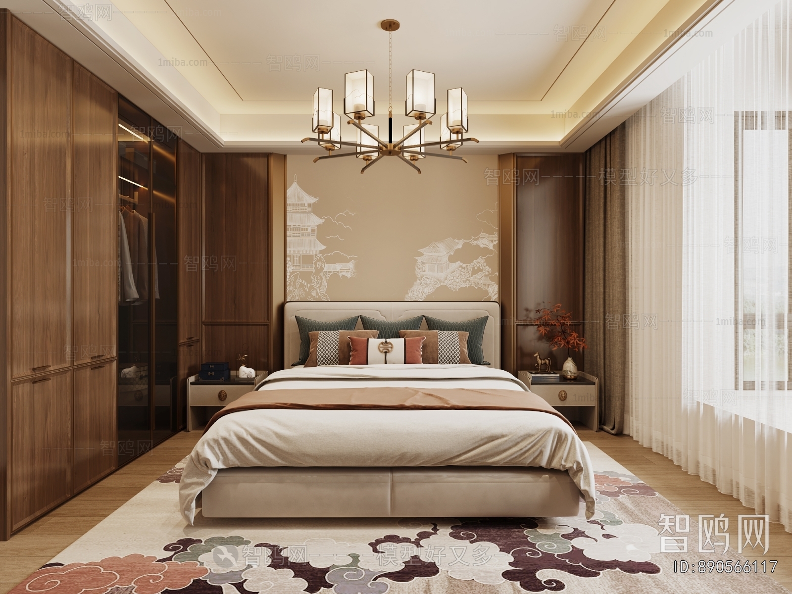 New Chinese Style Bedroom