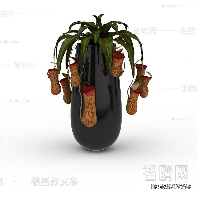 Modern Potted Green Plant