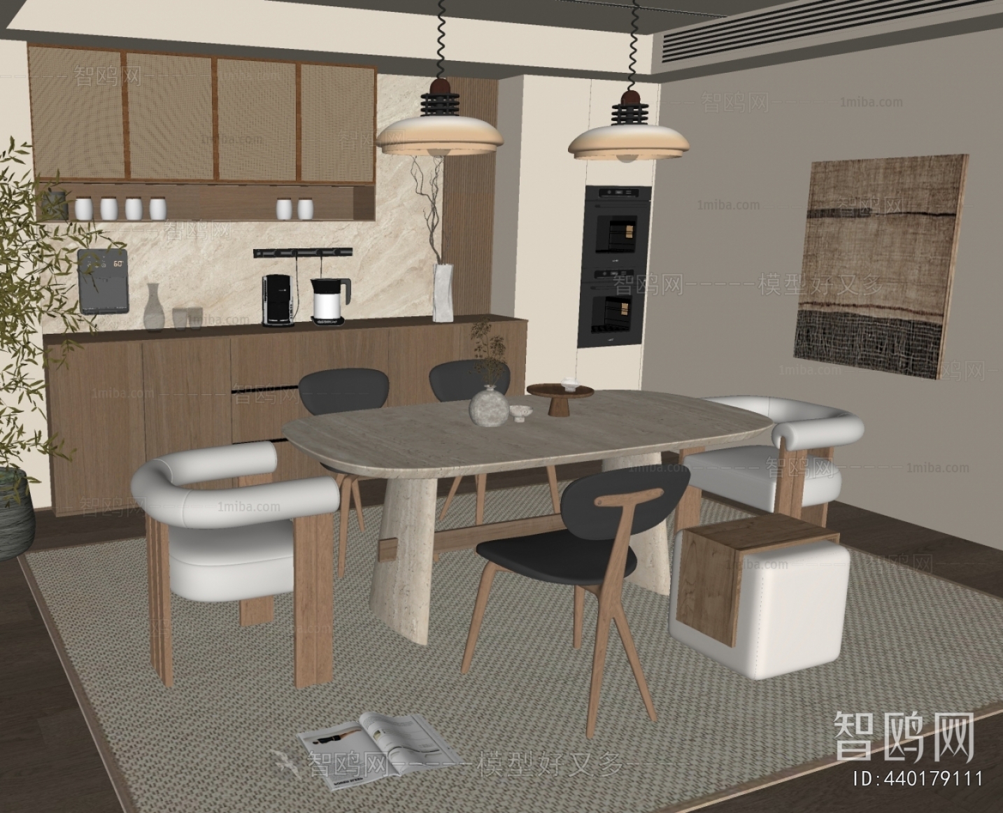 Wabi-sabi Style Dining Table And Chairs