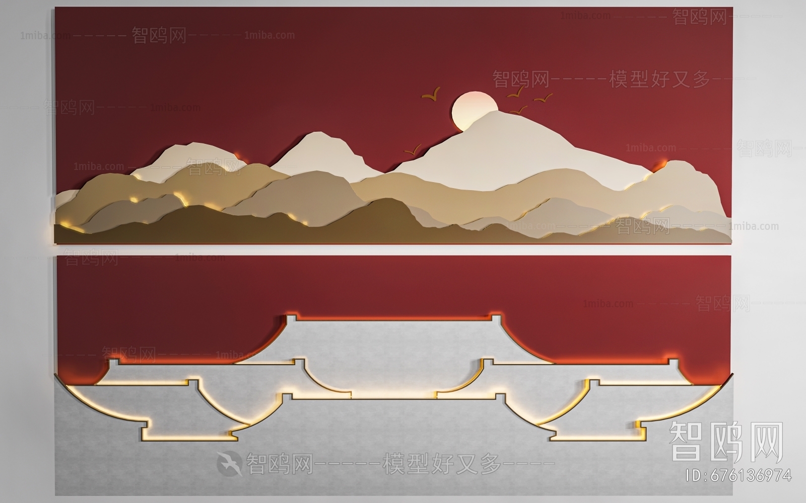 New Chinese Style TV Wall