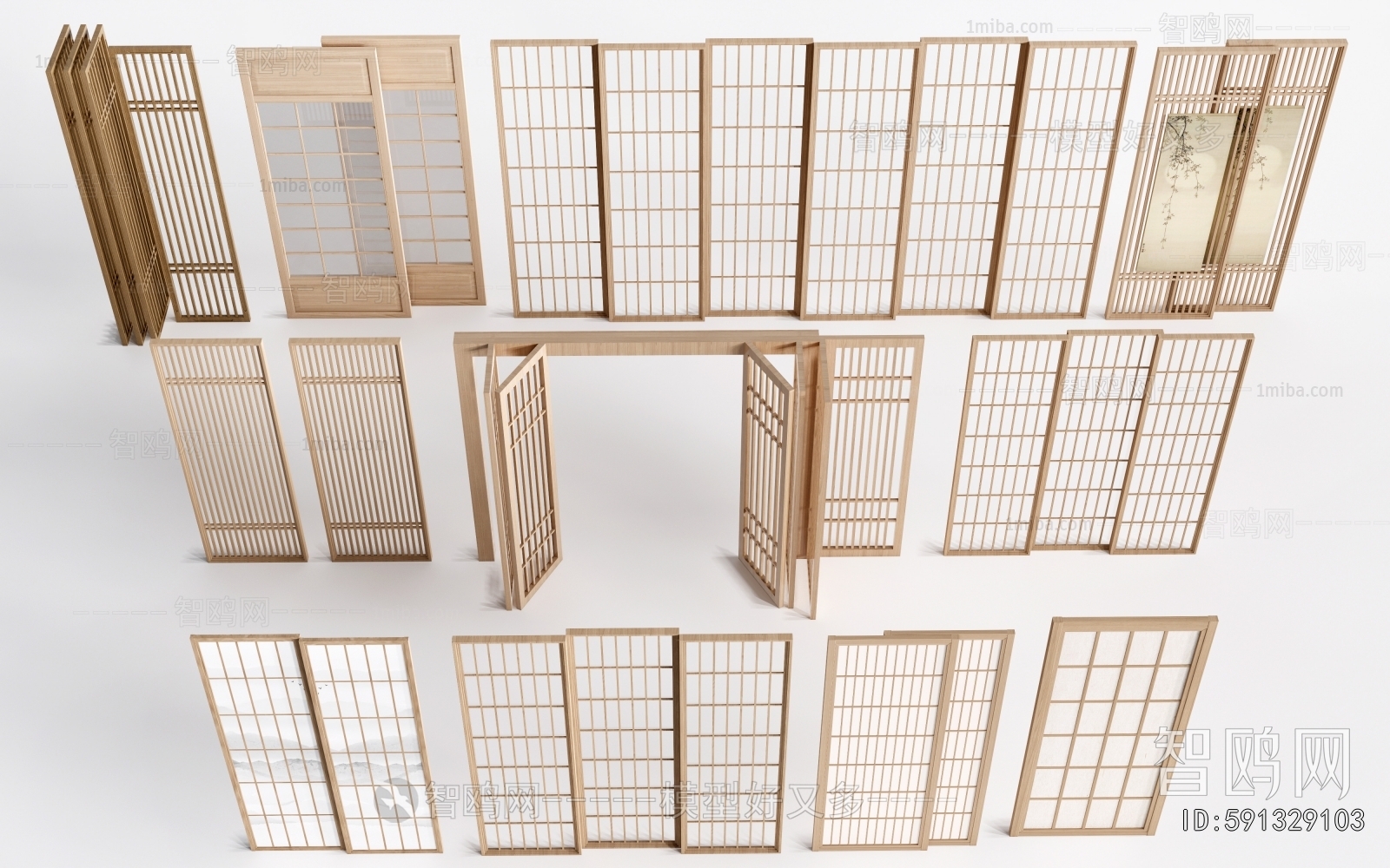 New Chinese Style Wooden Screen Partition