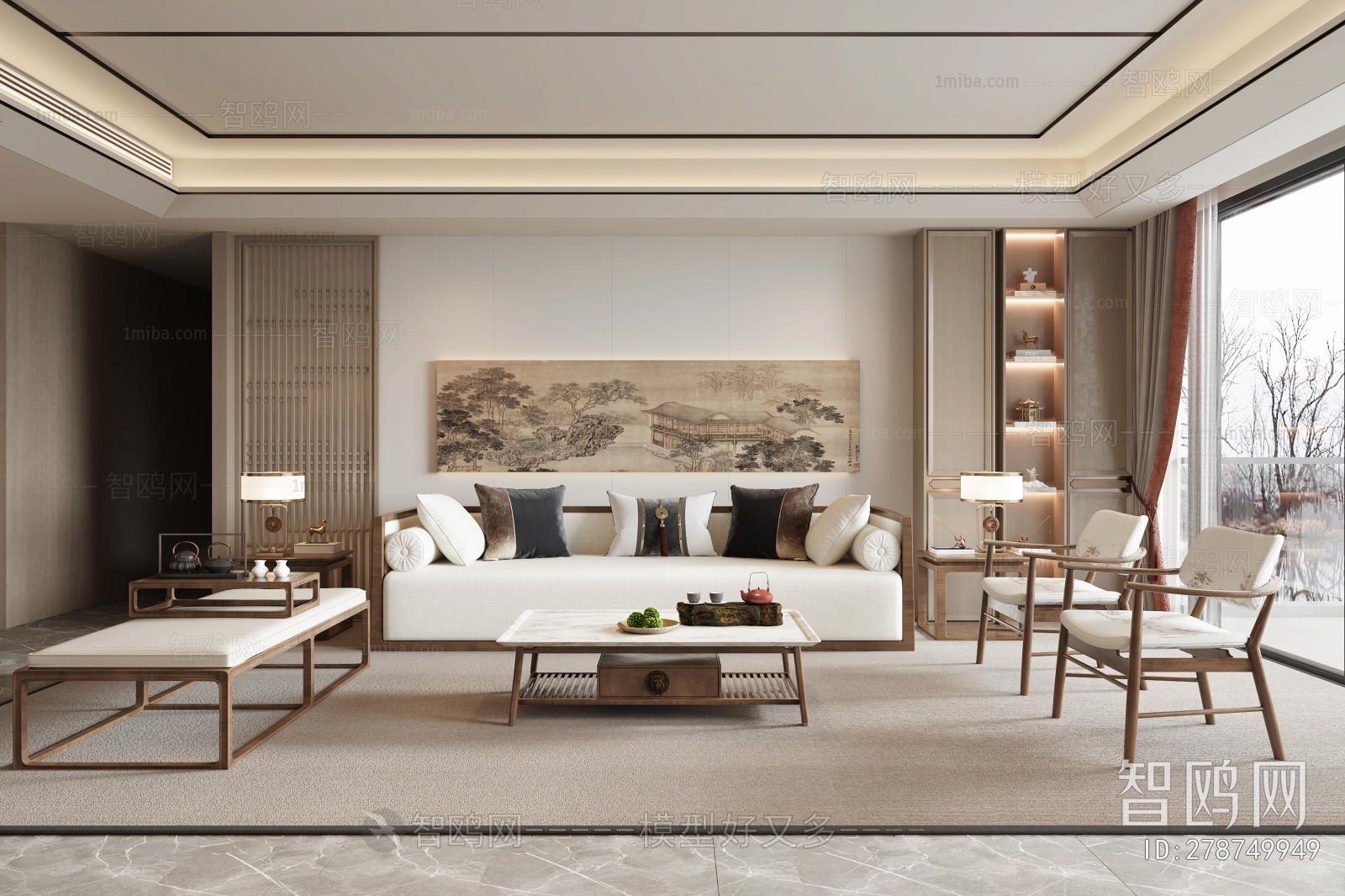 New Chinese Style A Living Room