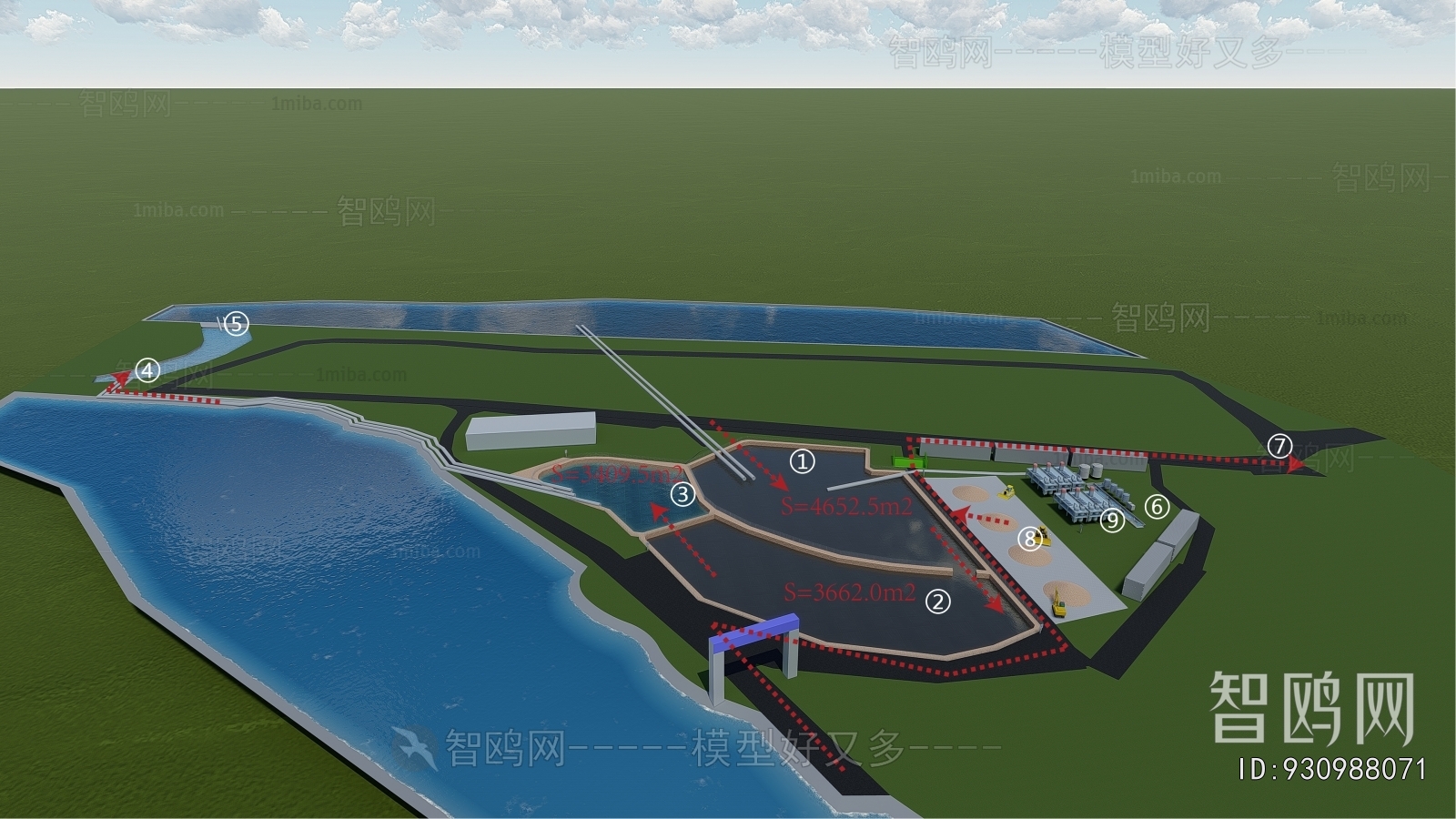 Modern Architectural Bird's-eye View Planning