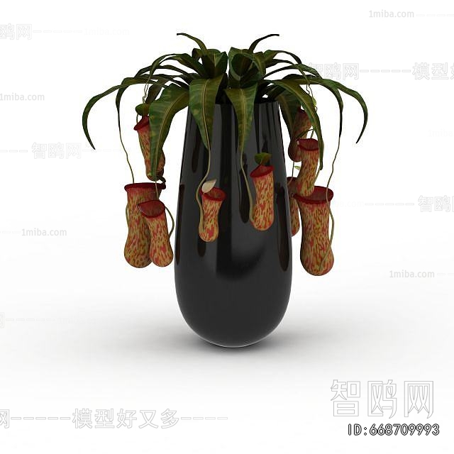 Modern Potted Green Plant