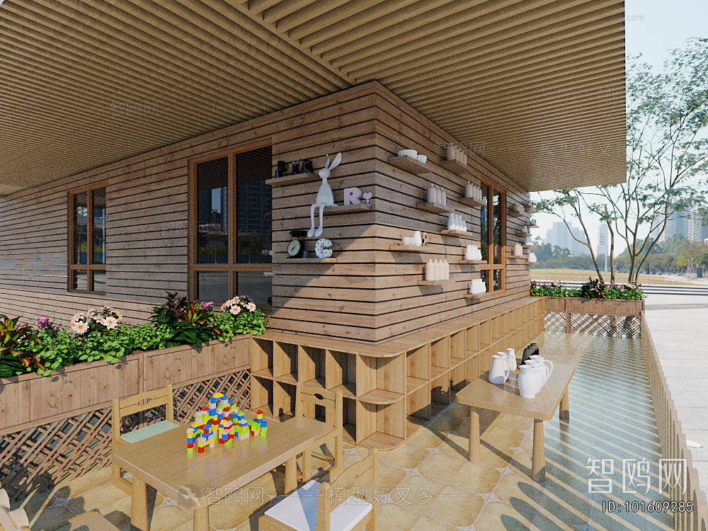 Chinese Style Outdoor Space In Kindergarten