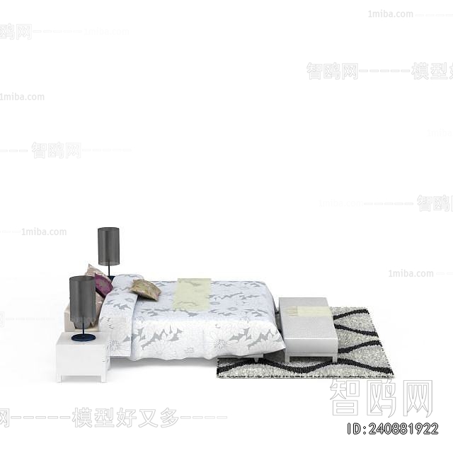 Simple European Style Double Bed