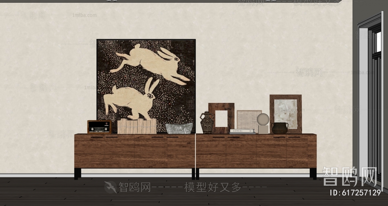 Wabi-sabi Style Side Cabinet