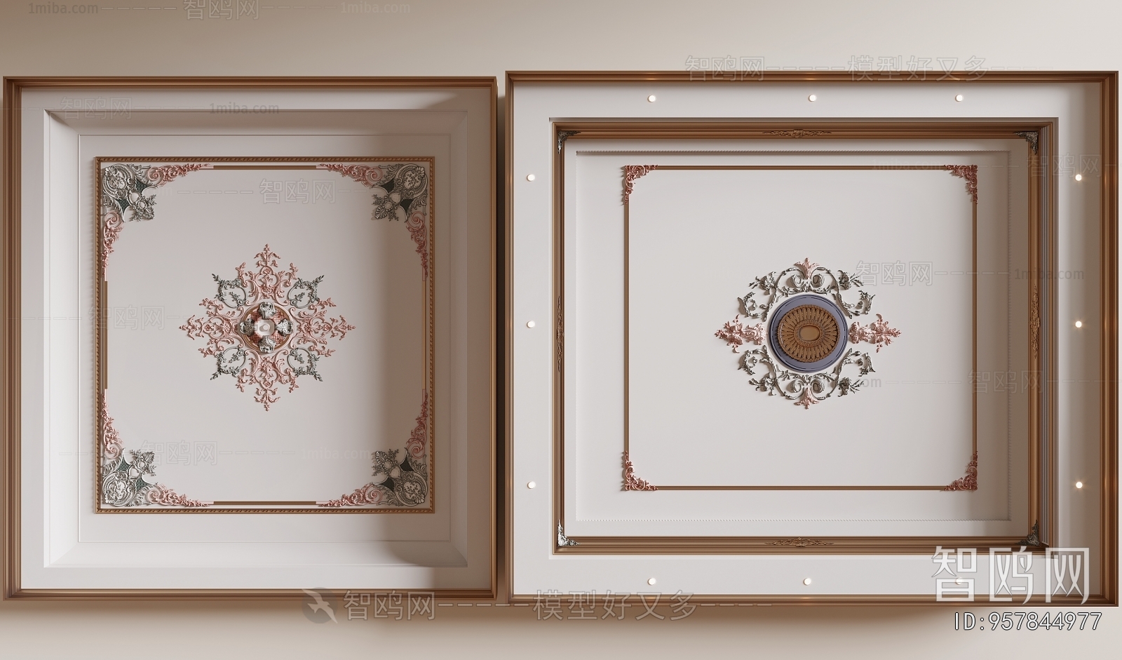 French Style Plaster Carved Top Plate