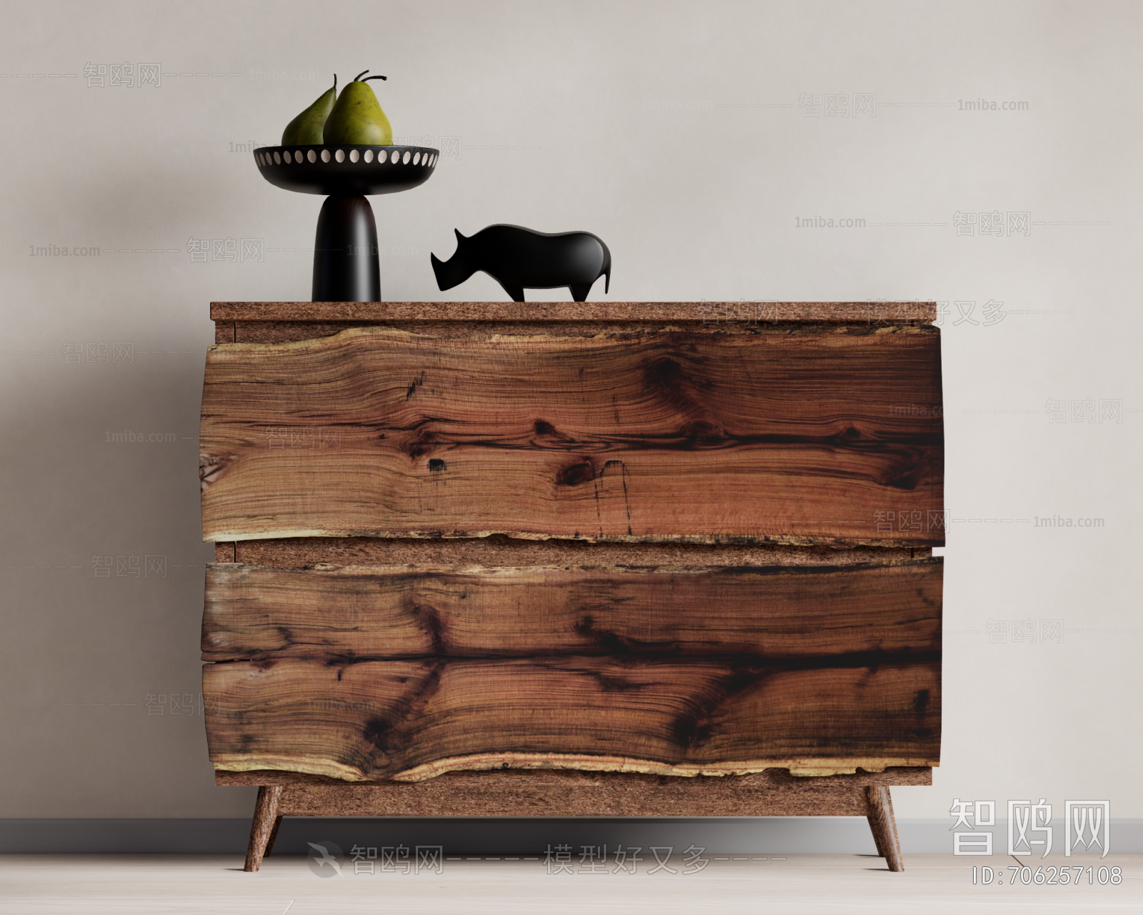 Wabi-sabi Style Side Cabinet