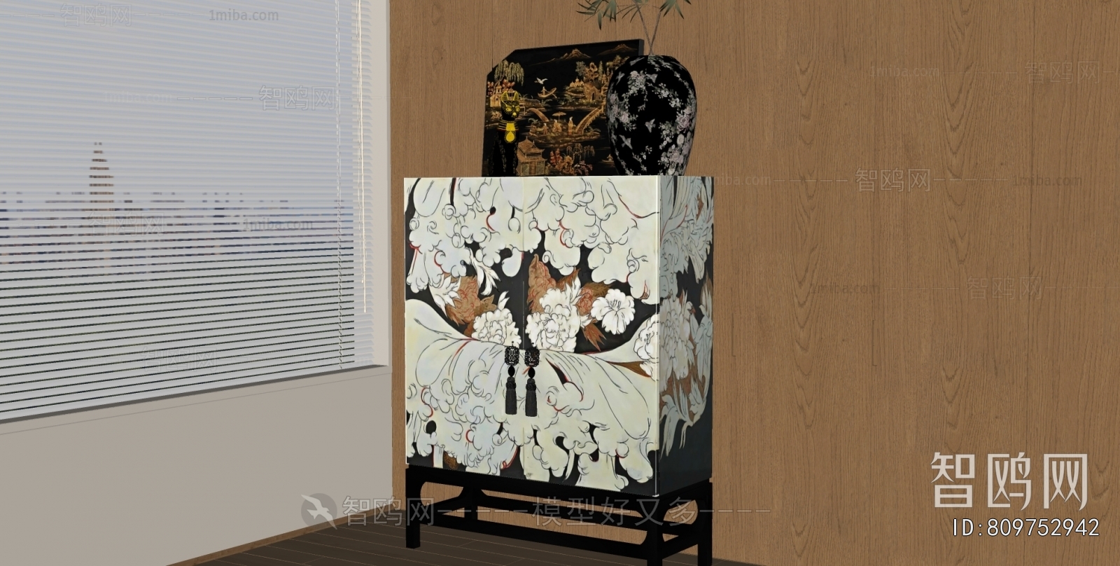New Chinese Style Side Cabinet