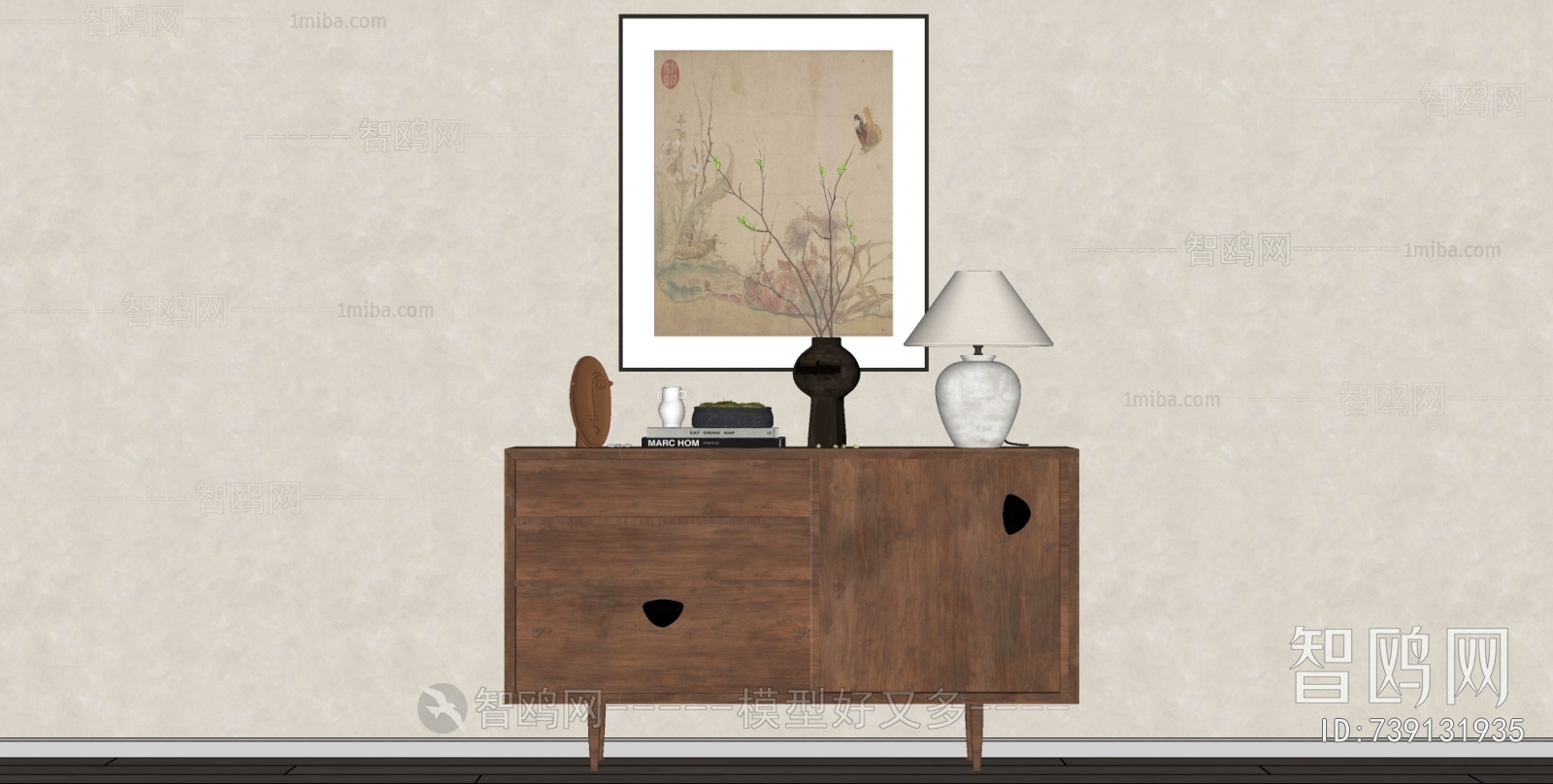 Wabi-sabi Style Side Cabinet