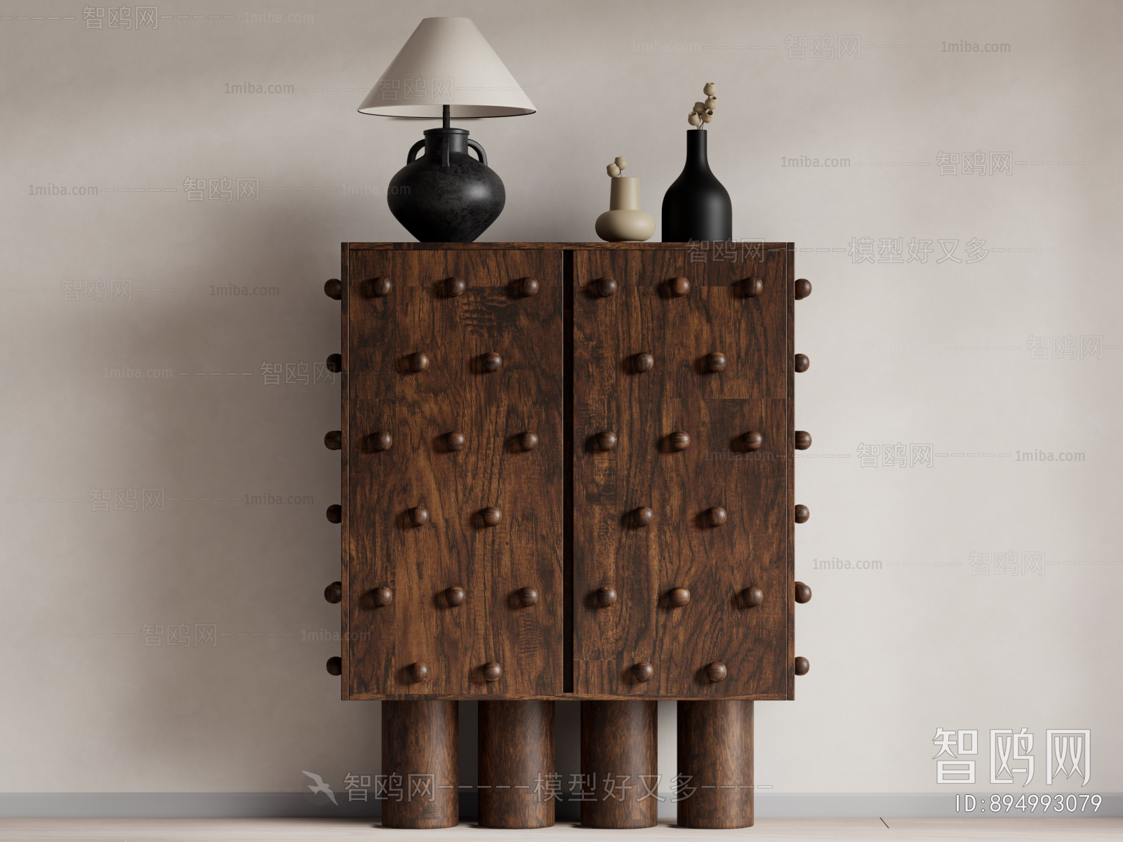 Wabi-sabi Style Side Cabinet