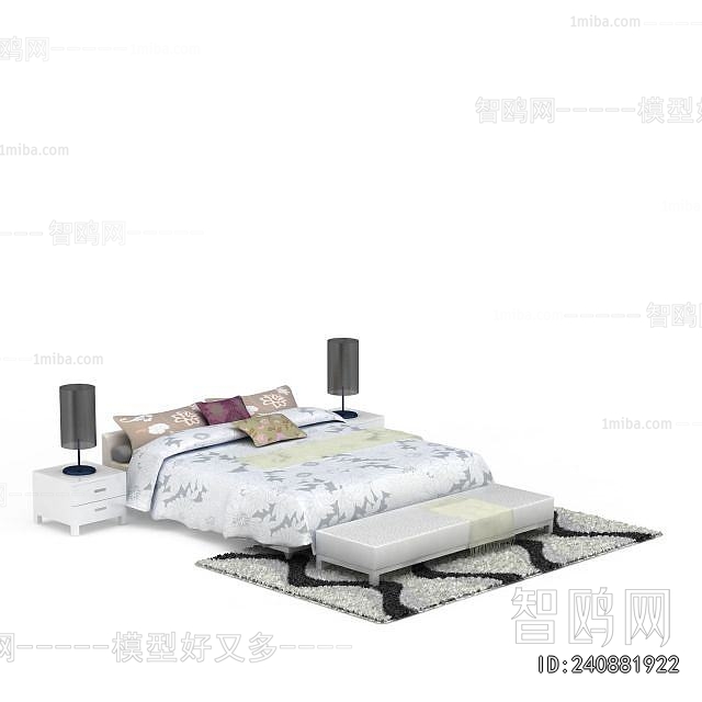 Simple European Style Double Bed