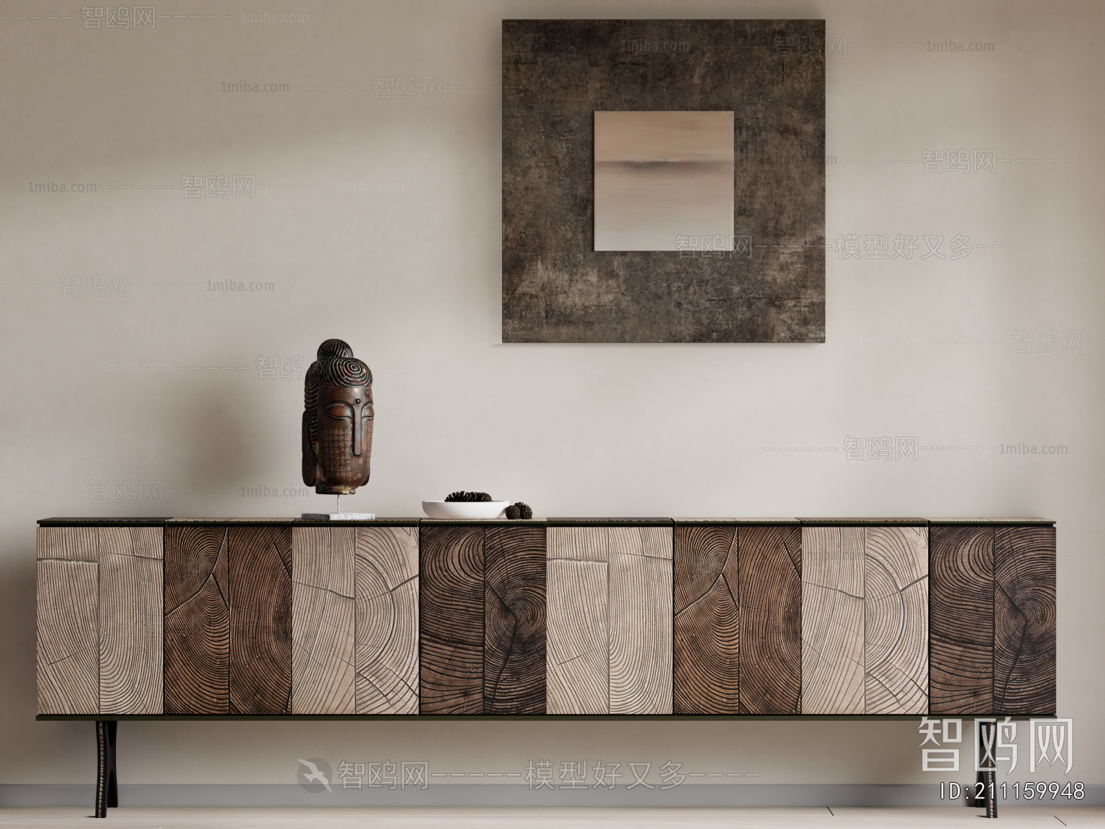 Wabi-sabi Style TV Cabinet