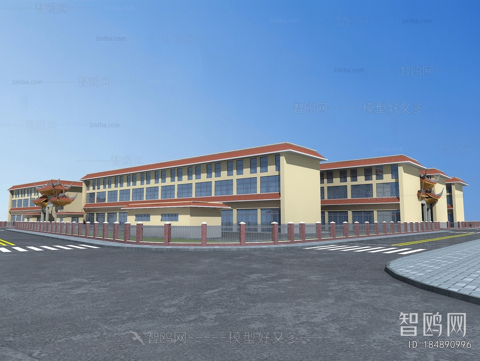 New Chinese Style Appearance Of Commercial Building