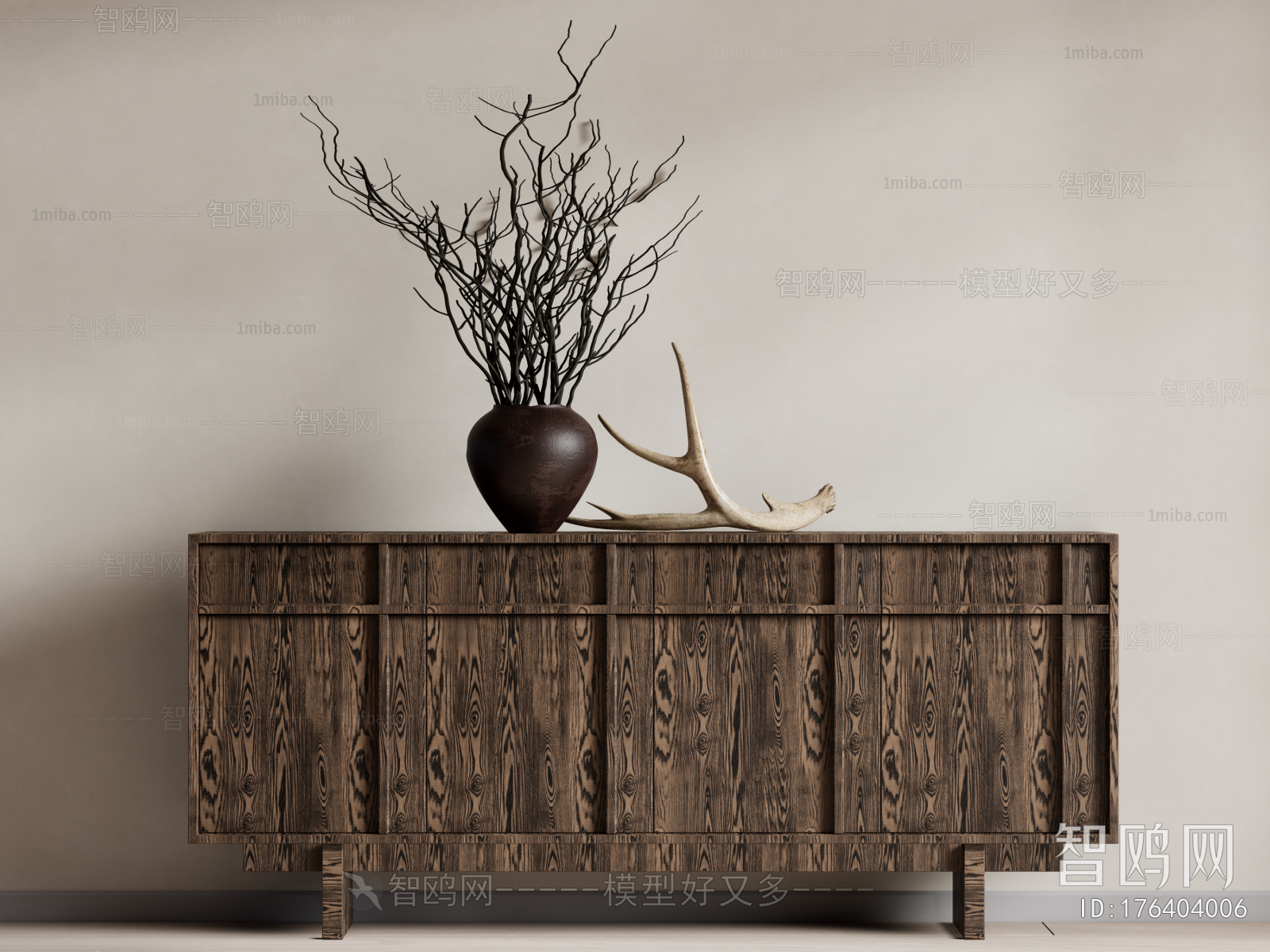 Wabi-sabi Style Side Cabinet