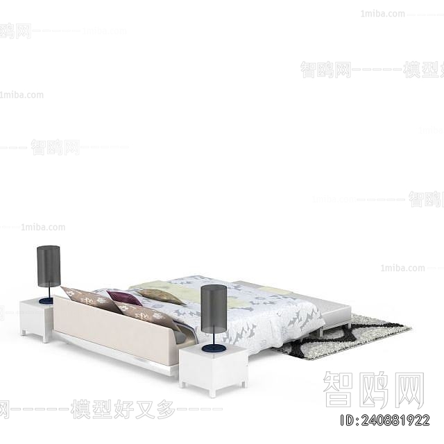 Simple European Style Double Bed