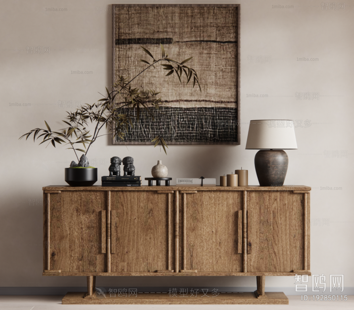 Wabi-sabi Style Side Cabinet
