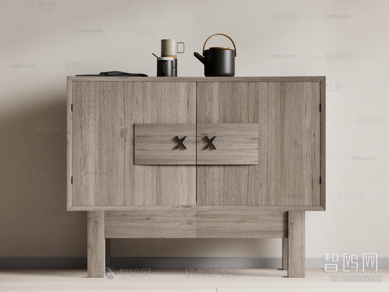 Wabi-sabi Style Side Cabinet