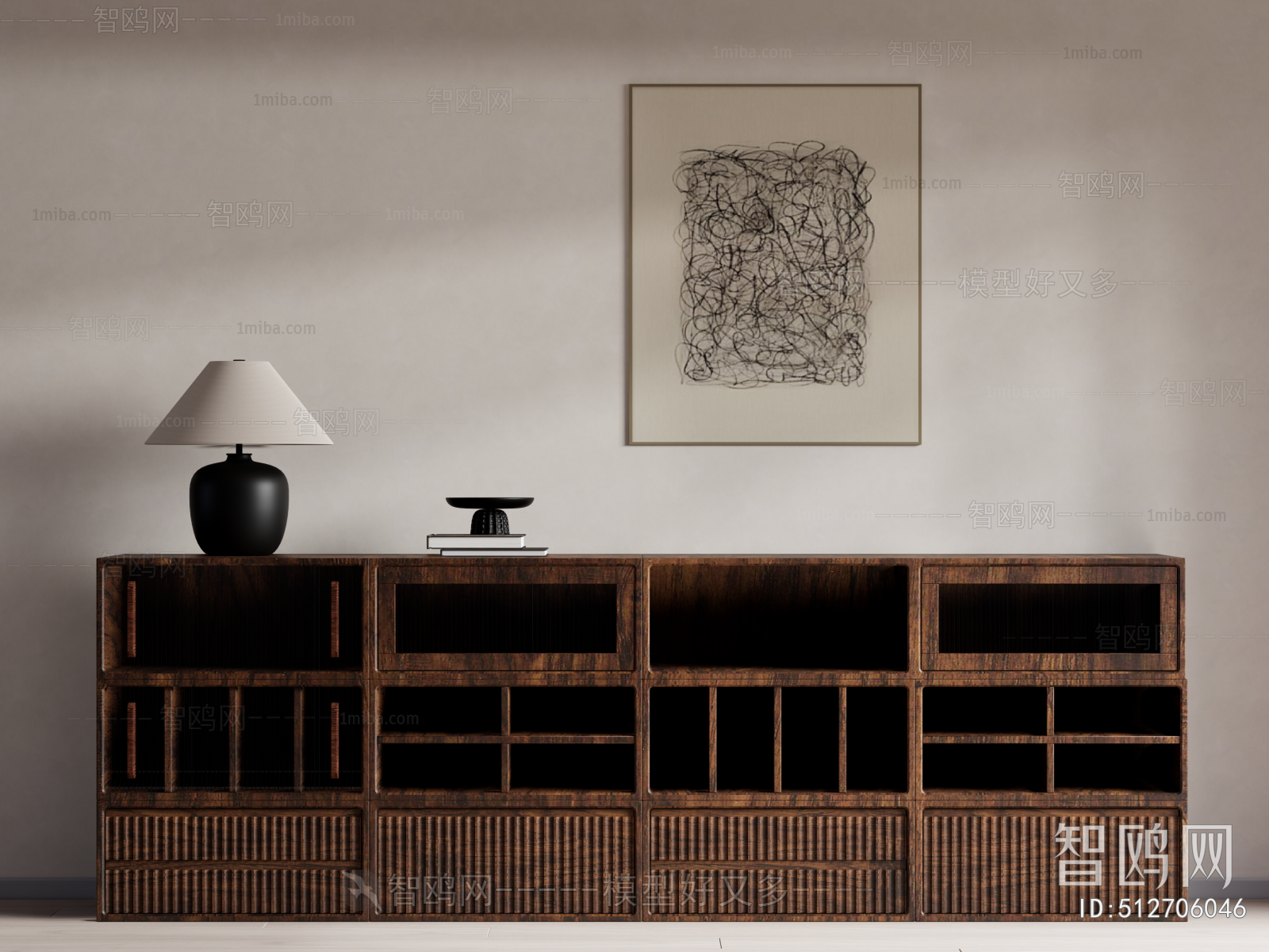 Wabi-sabi Style Side Cabinet