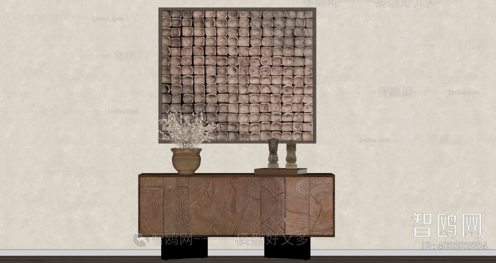 Wabi-sabi Style Side Cabinet