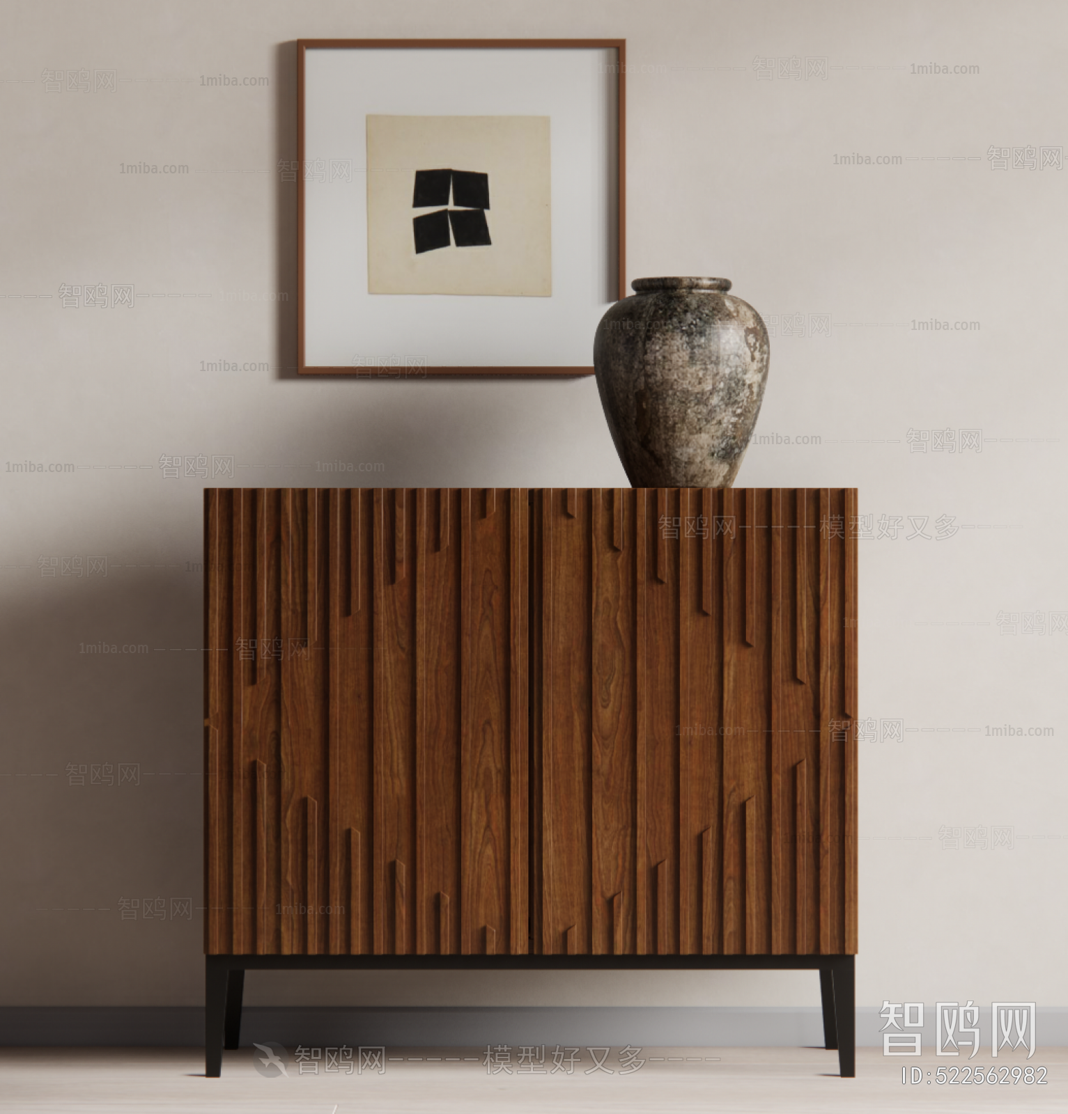 Wabi-sabi Style Side Cabinet