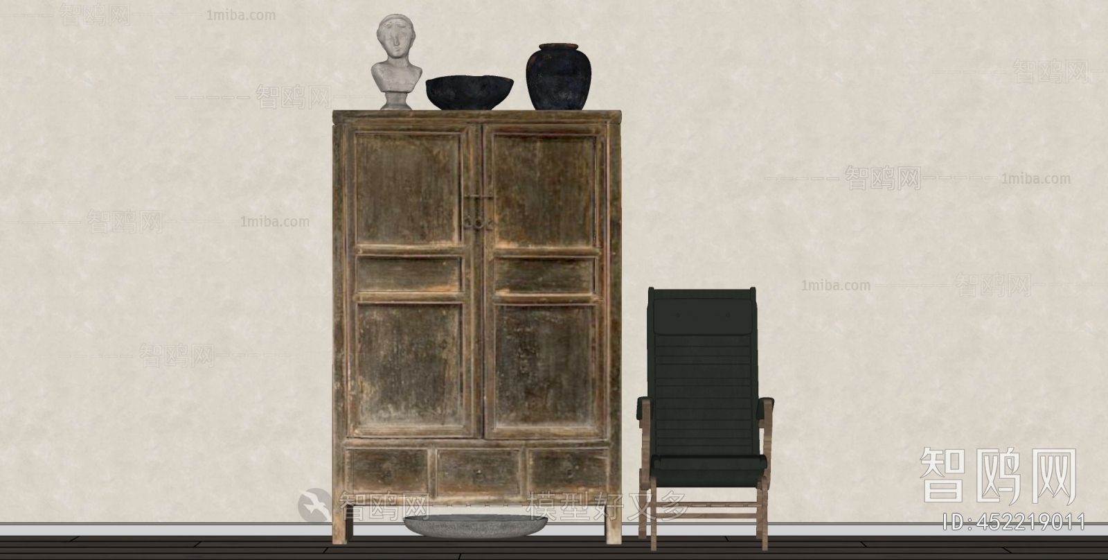 Wabi-sabi Style Side Cabinet