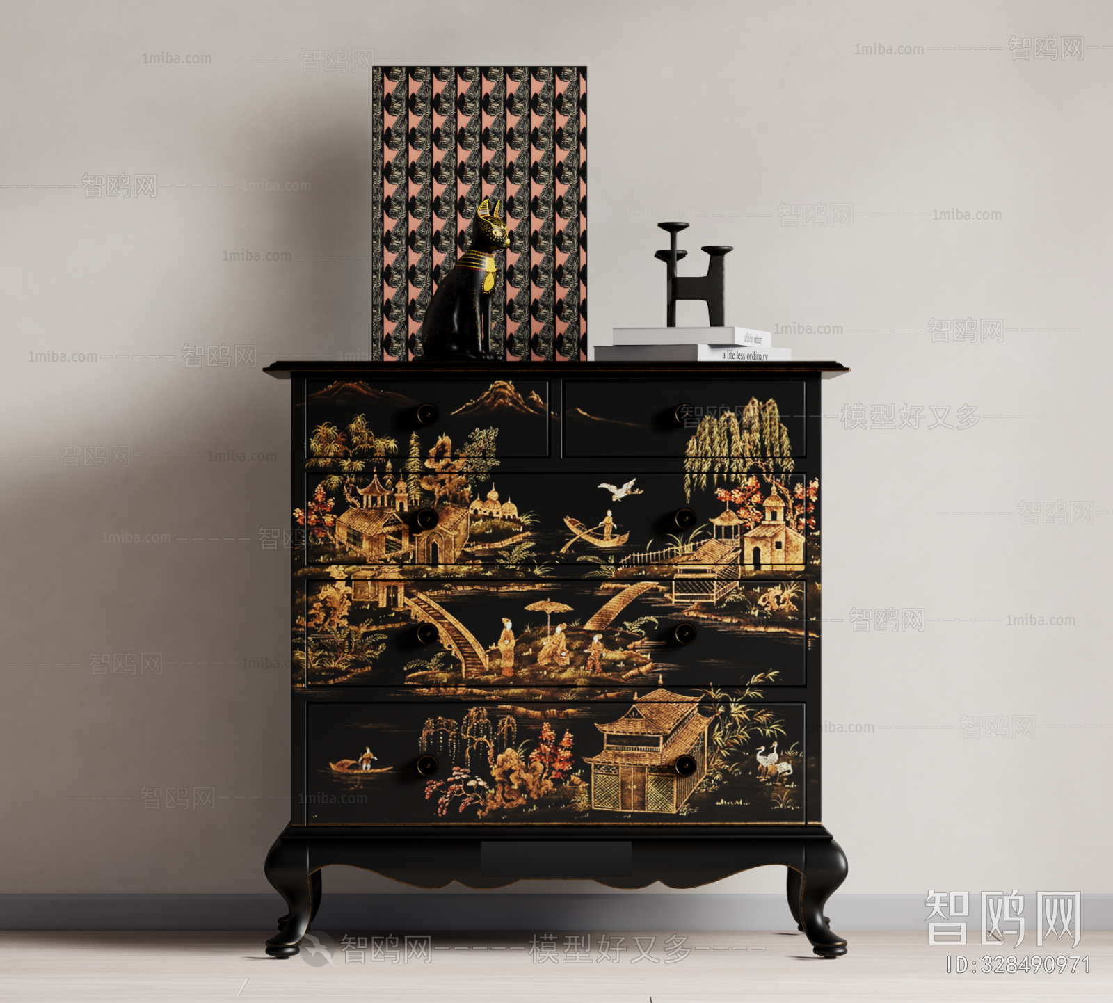 New Chinese Style Decorative Cabinet