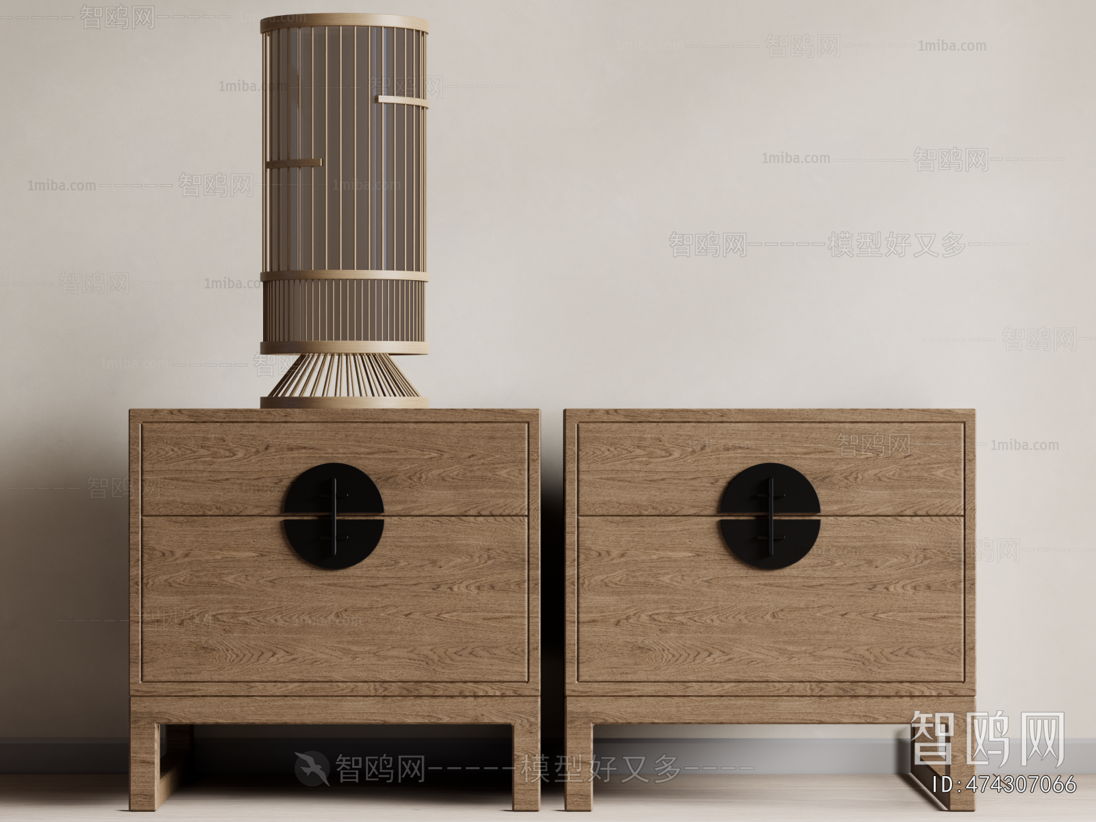 New Chinese Style Bedside Cupboard