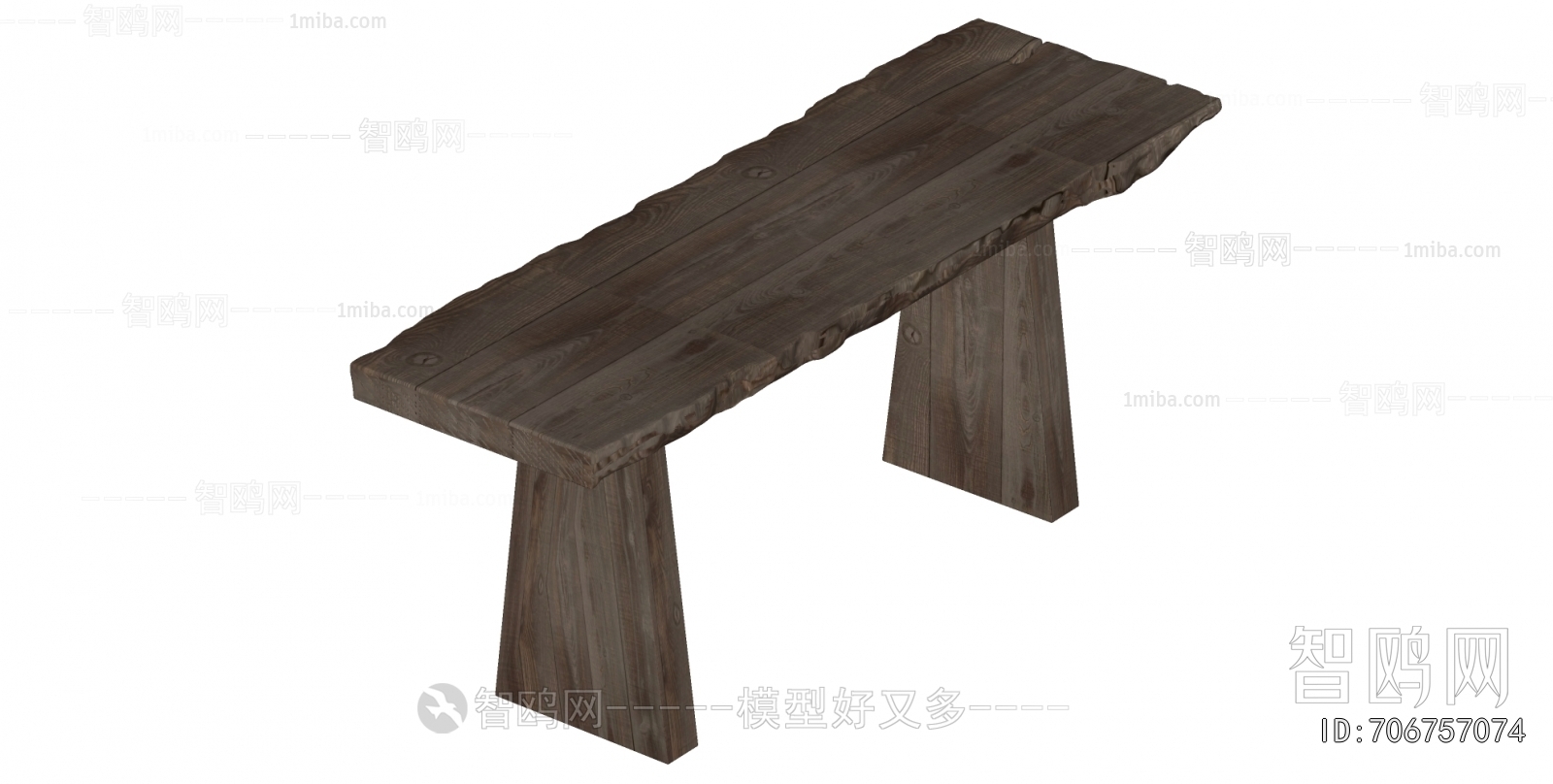 Wabi-sabi Style Wooden Bench Or Stool
