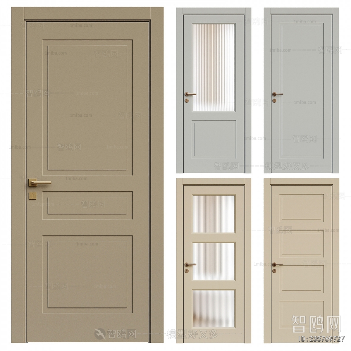 Simple European Style Single Door