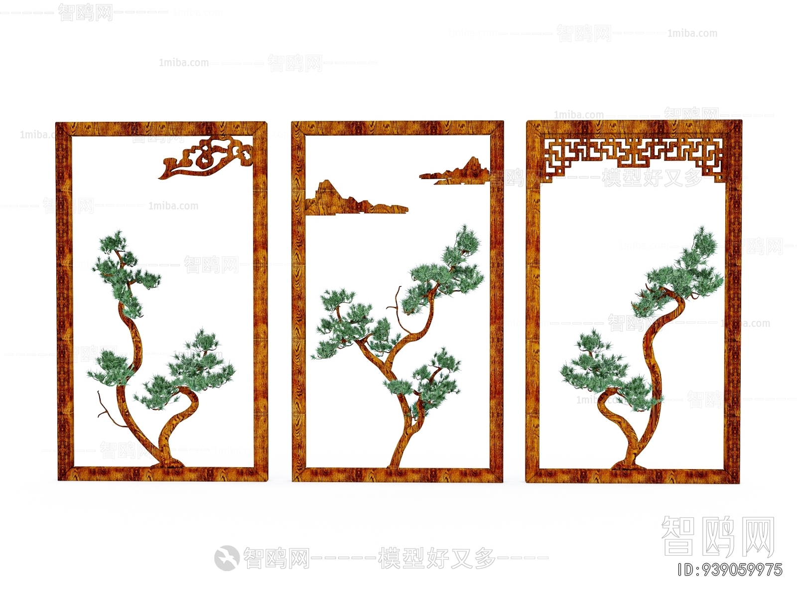 New Chinese Style Wooden Screen Partition