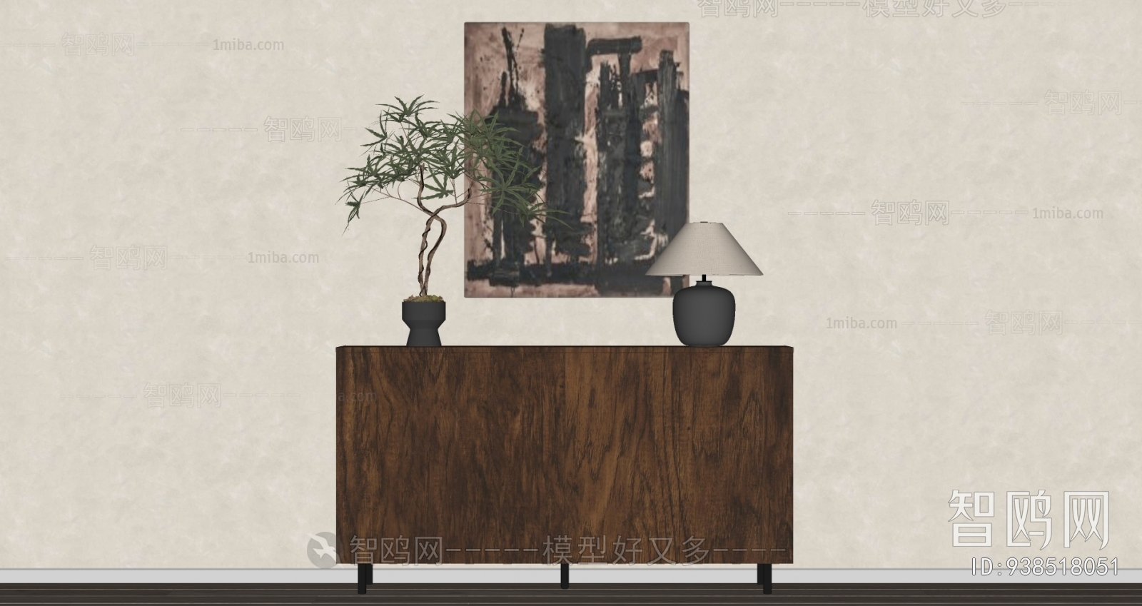 Wabi-sabi Style Side Cabinet