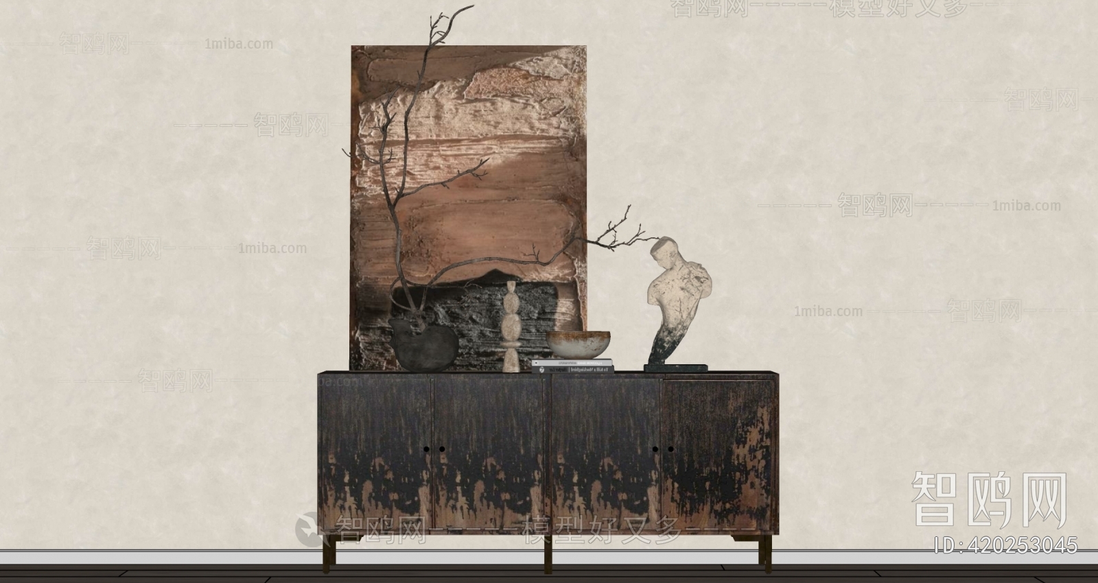 Wabi-sabi Style Side Cabinet
