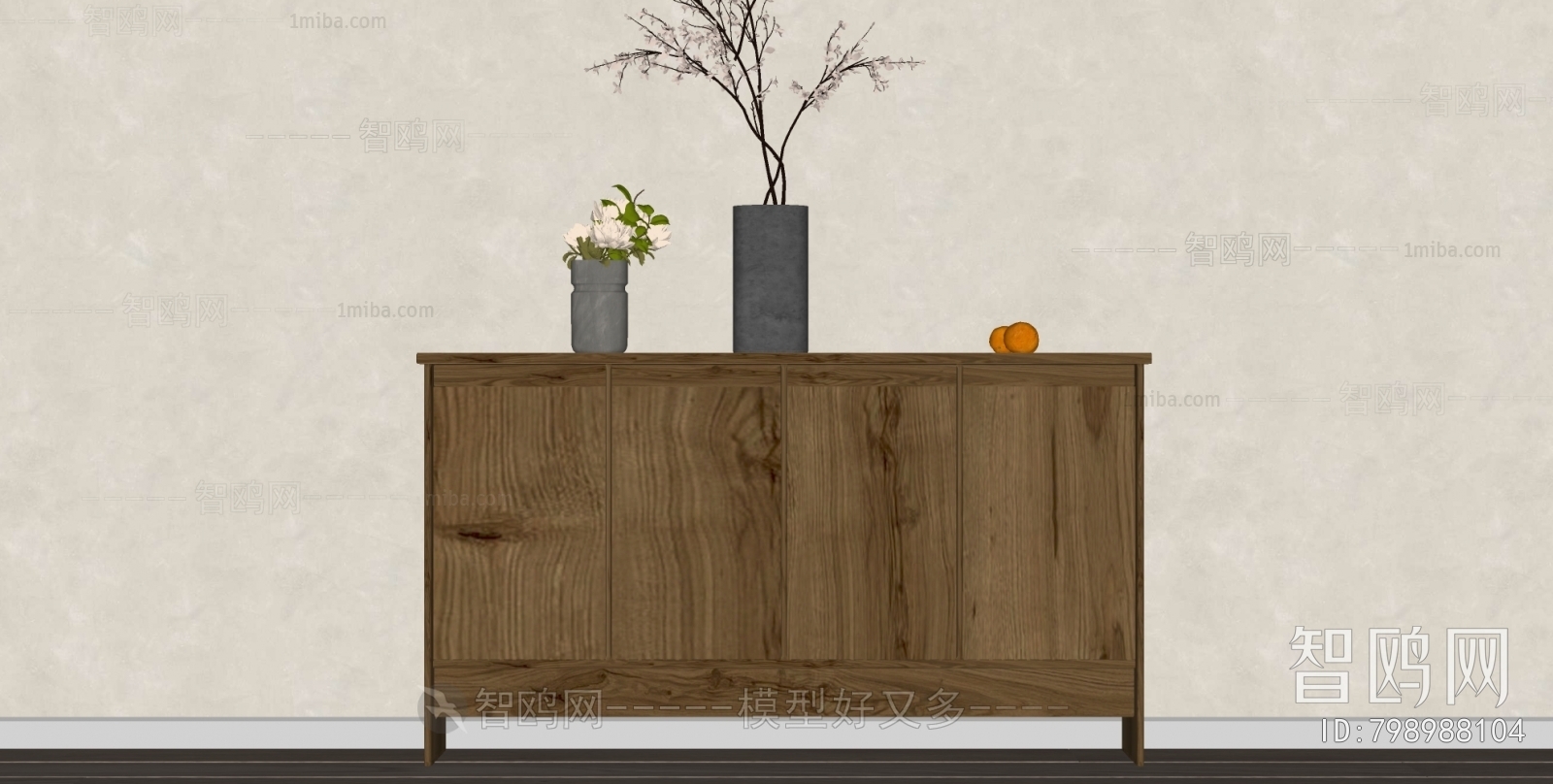 Wabi-sabi Style Side Cabinet