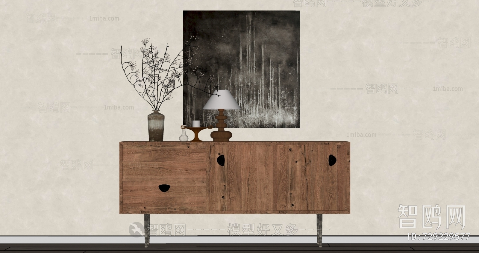 Wabi-sabi Style Side Cabinet