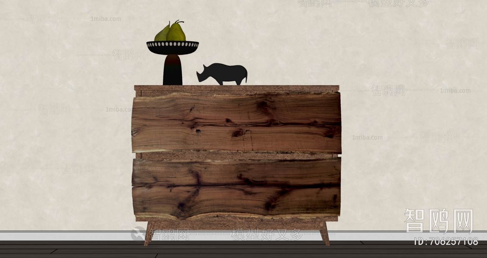 Wabi-sabi Style Side Cabinet