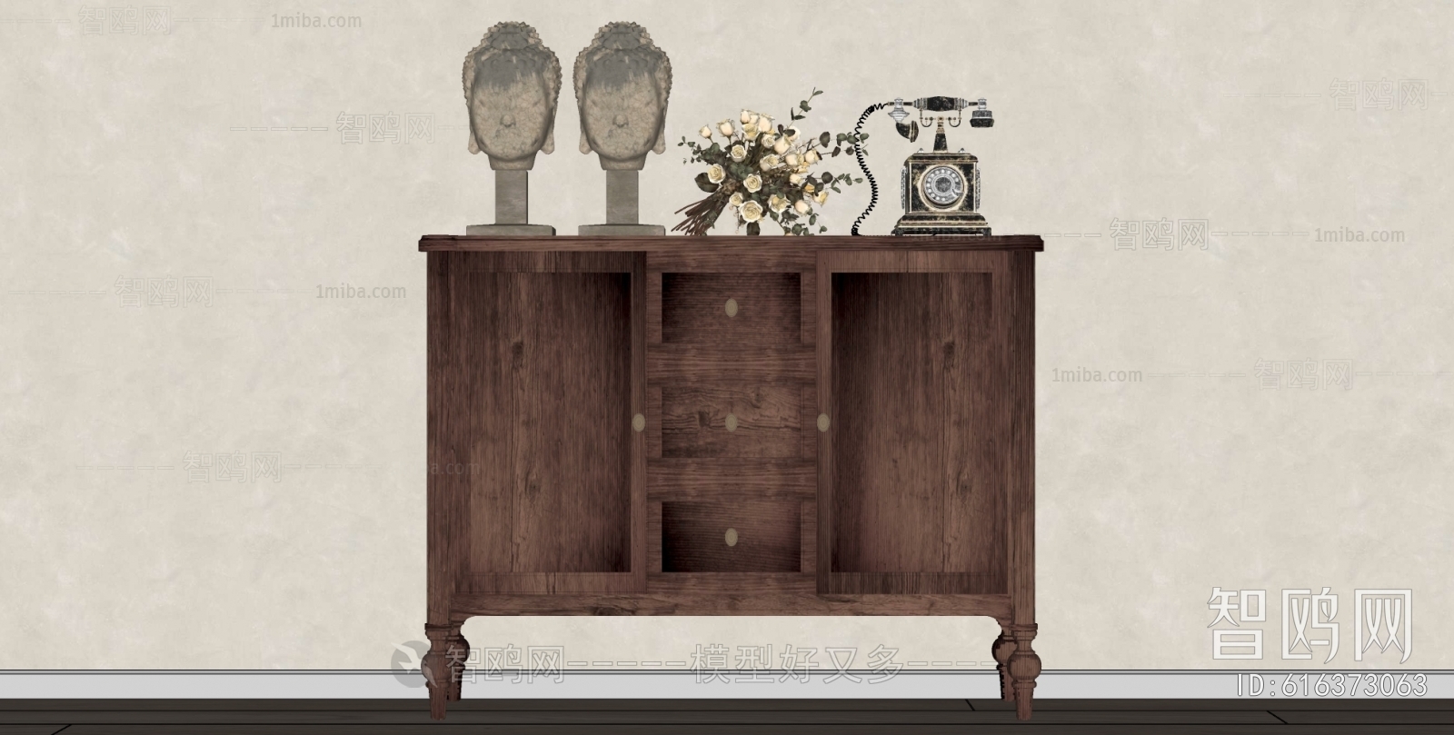 Wabi-sabi Style Side Cabinet