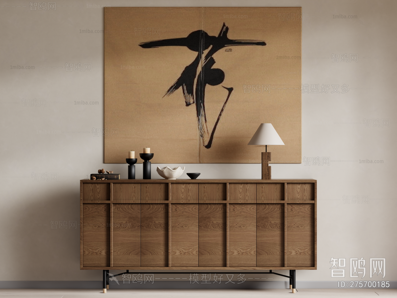 Wabi-sabi Style Side Cabinet