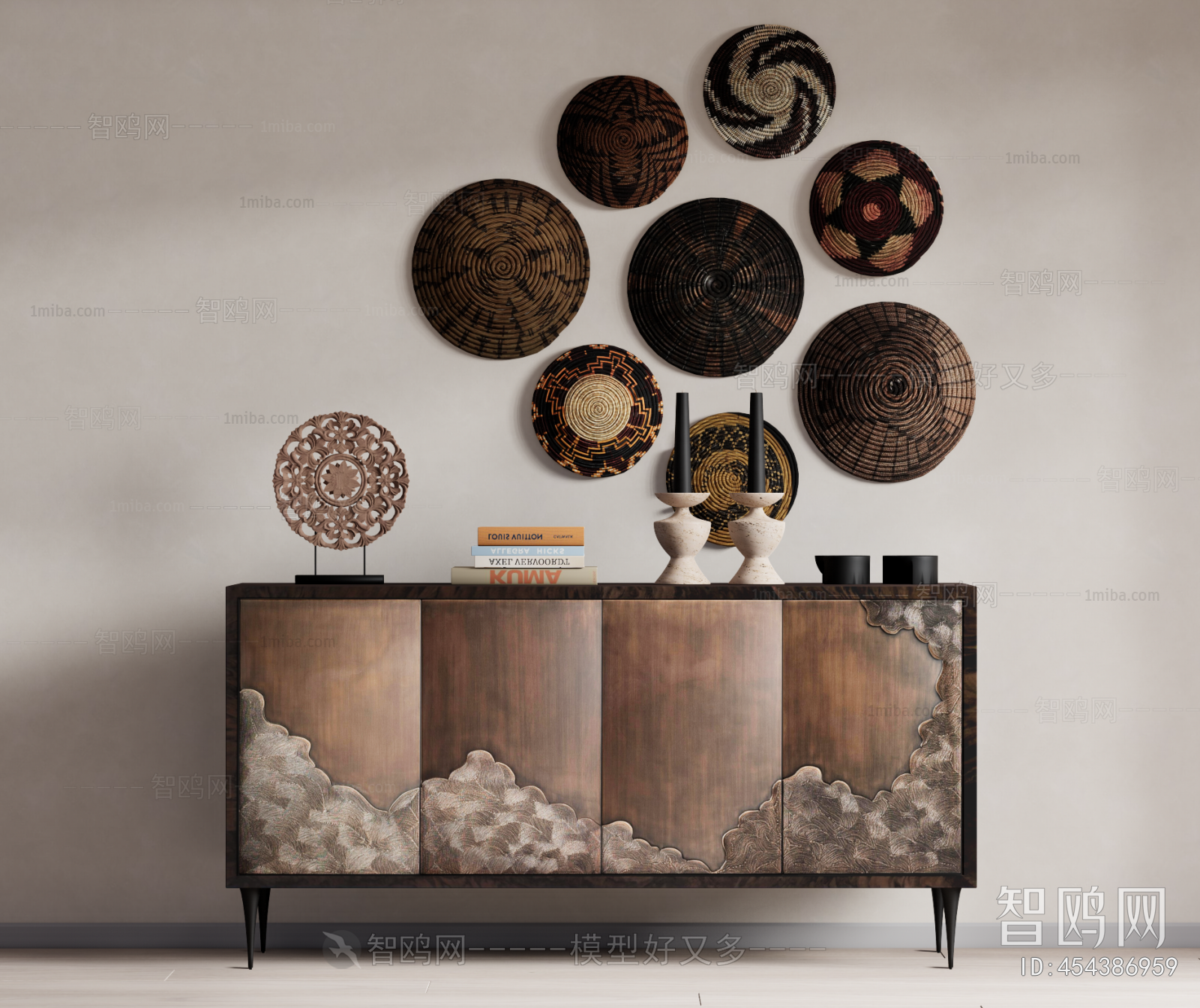 New Chinese Style Side Cabinet