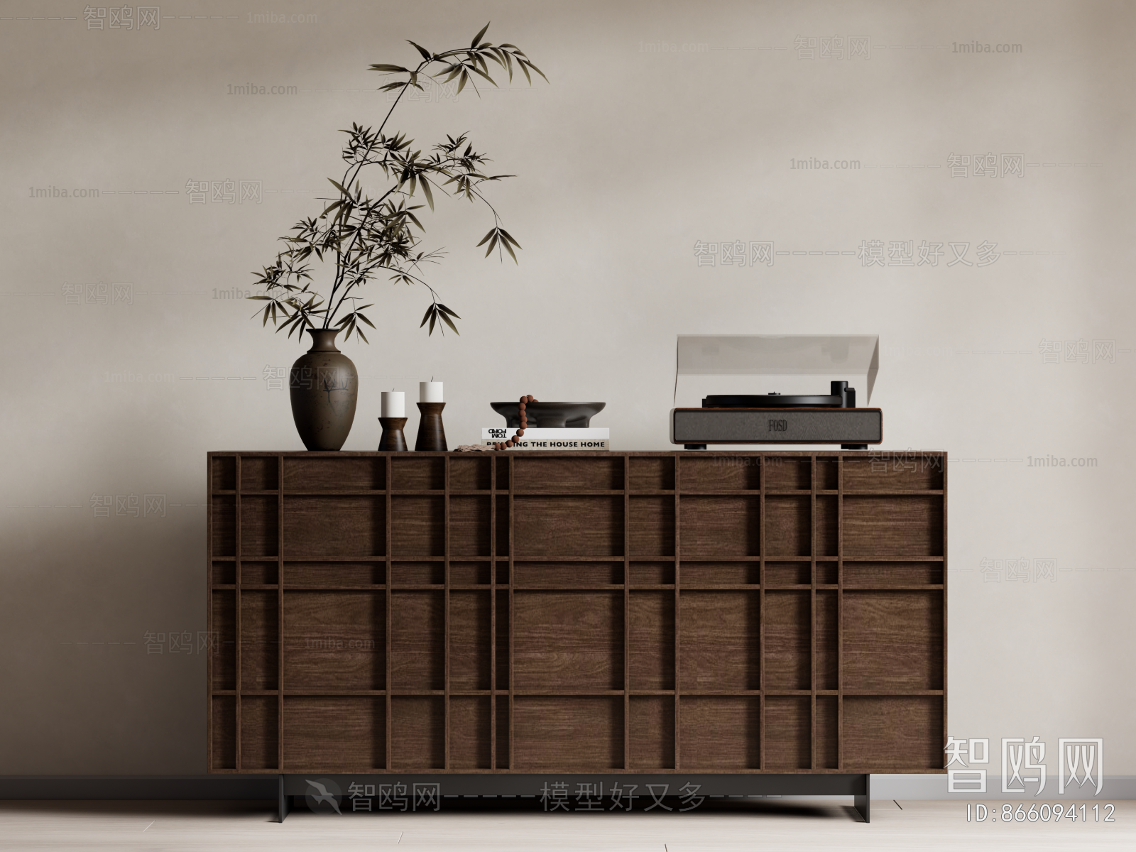 Wabi-sabi Style Side Cabinet