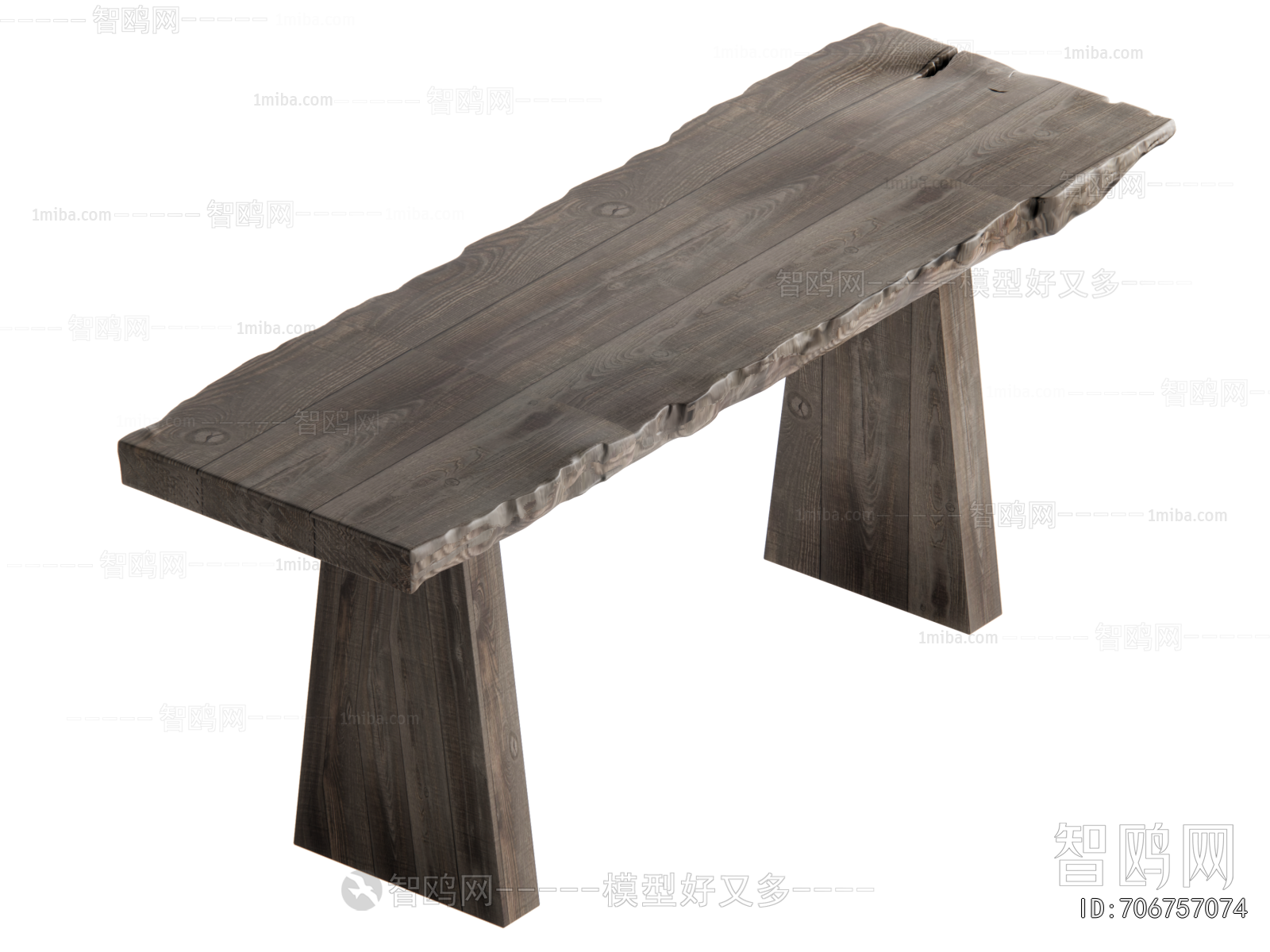 Wabi-sabi Style Wooden Bench Or Stool